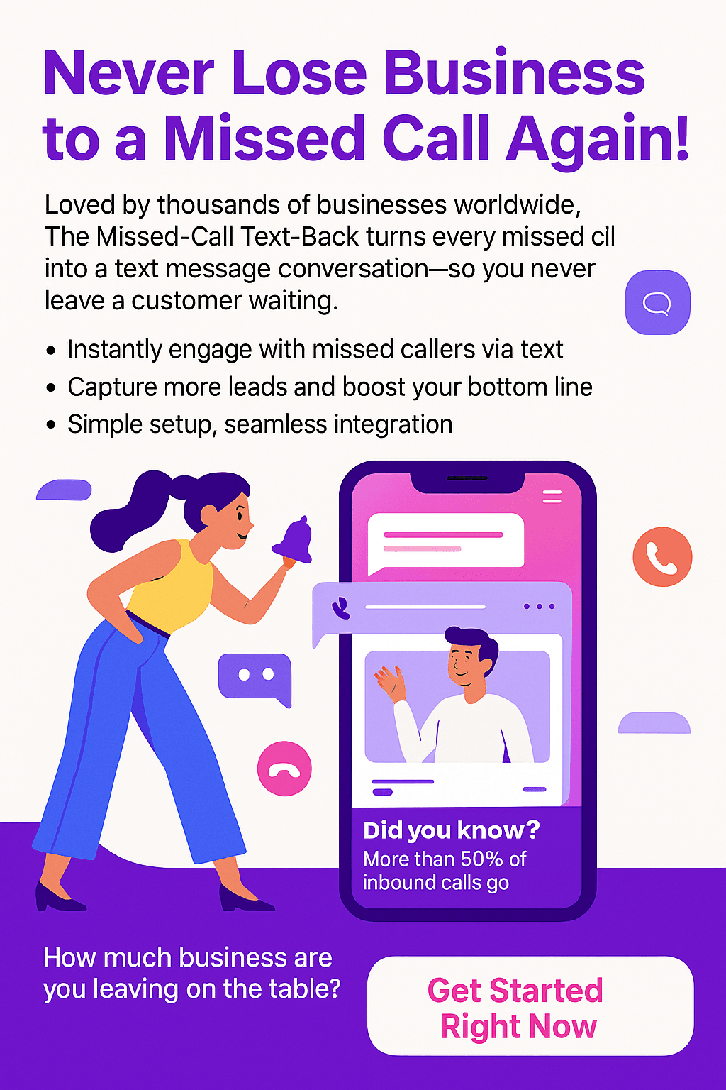 Missed Call - Text Back Ad