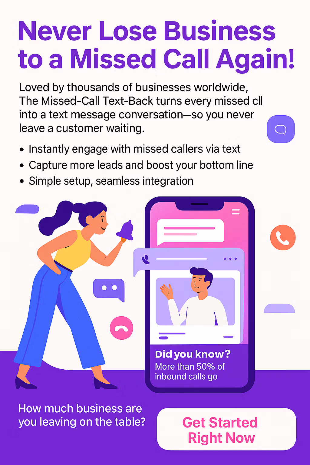 Missed Call - Text Back Ad